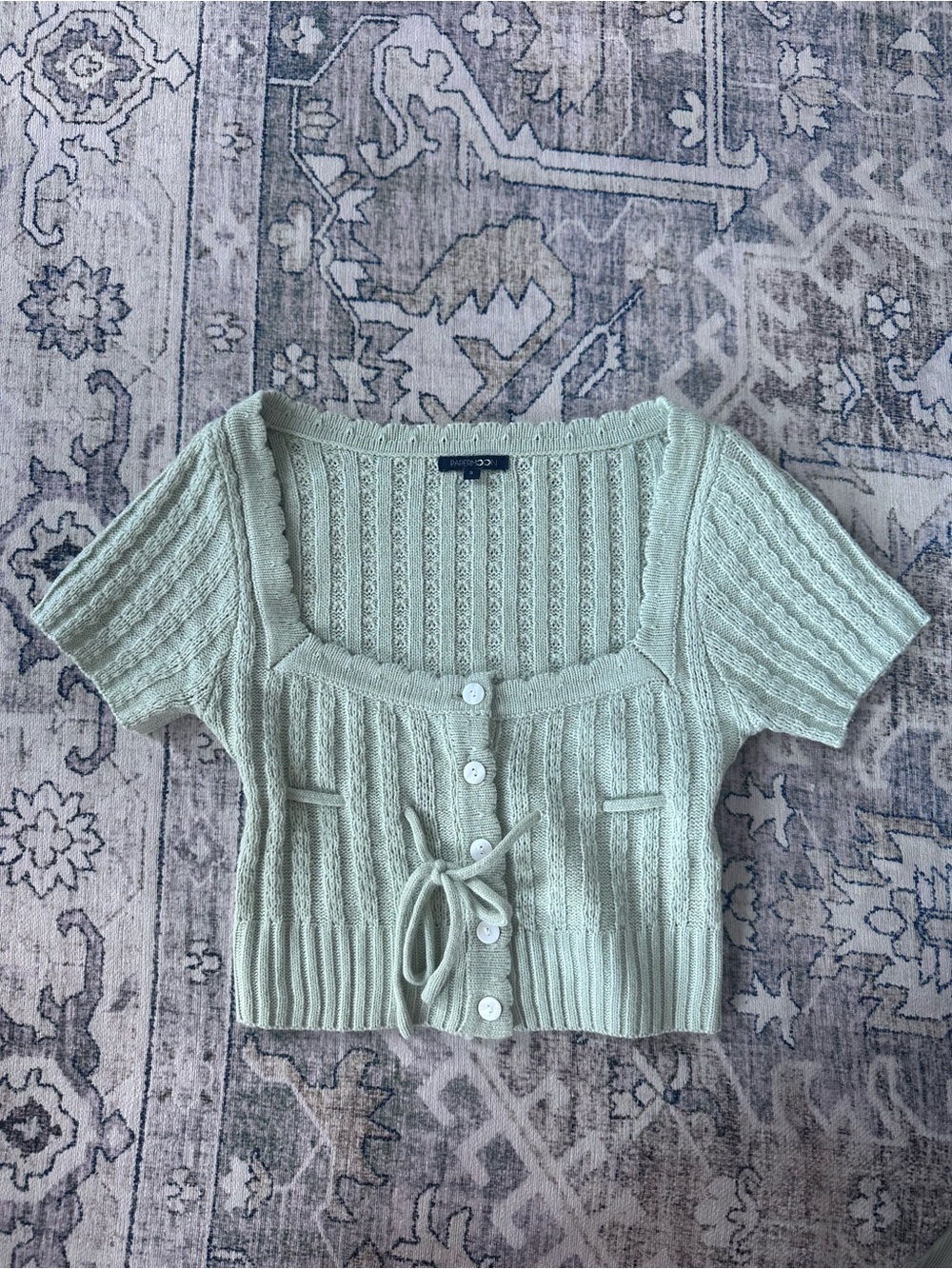 Papermoon Mint Green Knit Crop Top